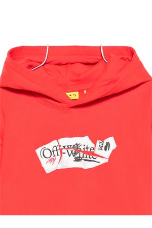 felpa in cotone rosso OFF WHITE KIDS | OBBB001F25FLE0032501